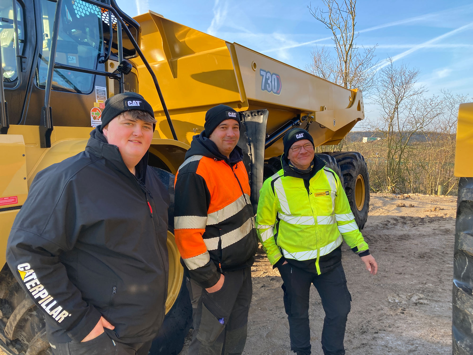 Levering af 3 stk. Cat 730 dumpere til Gustav Christensen