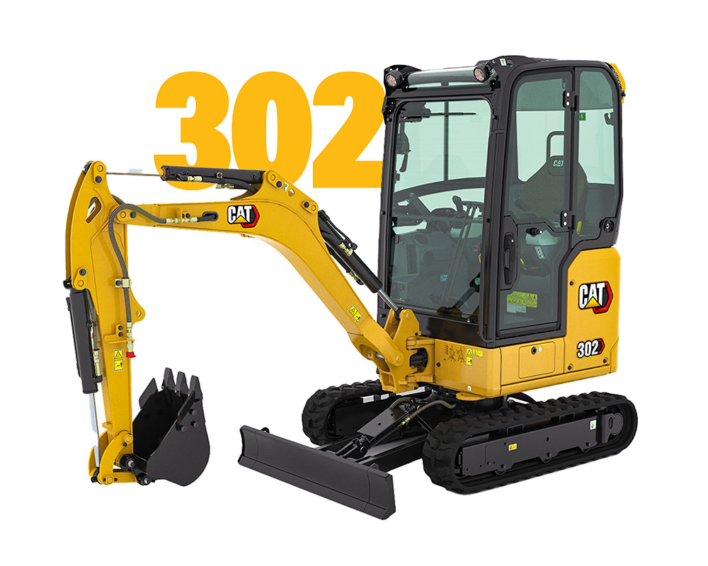 Cat 302 CR minigravemaskine i 2-tons klassen
